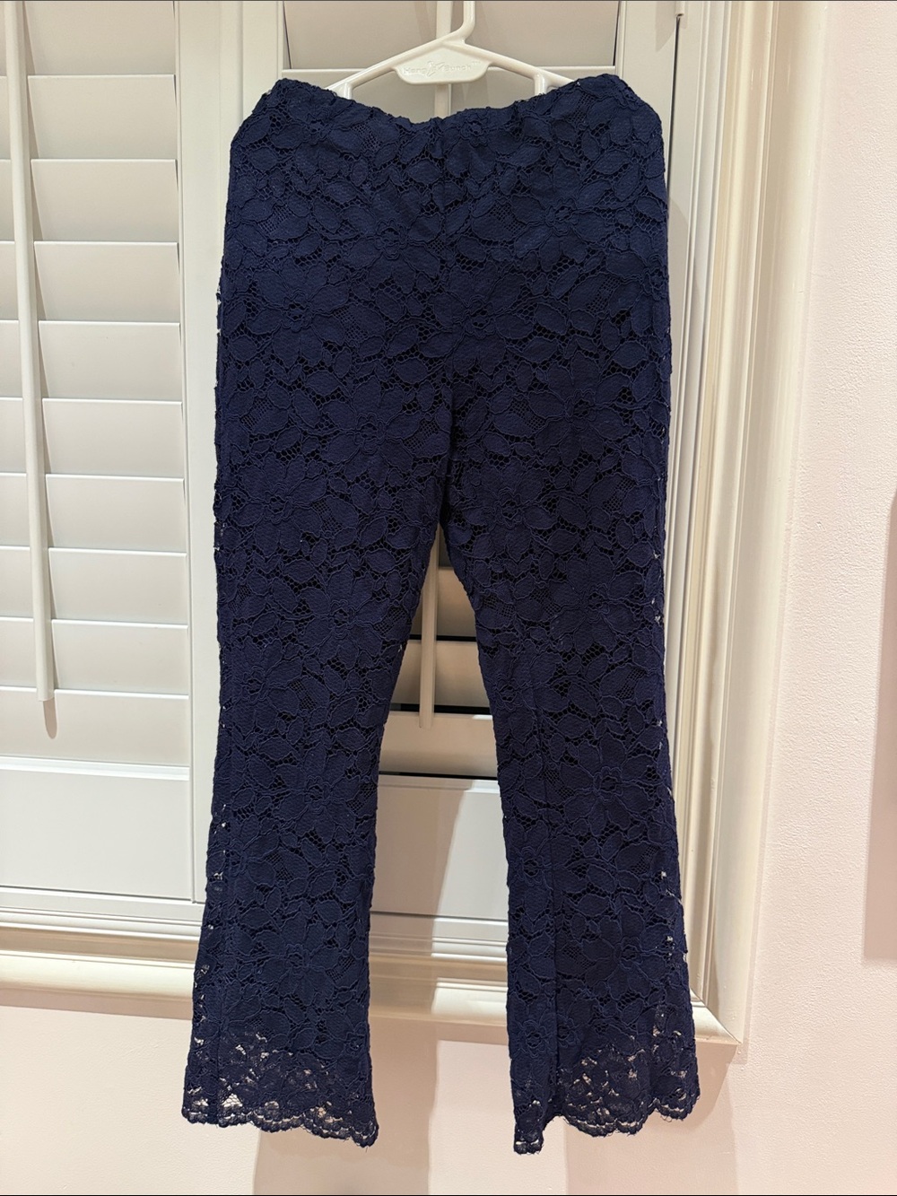 Free People Navy Lace Flare Capris